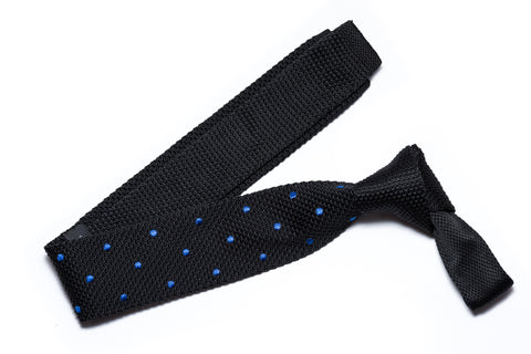 Hermosa Navy Blue with White Stripes Knitted Tie