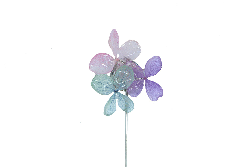 Julie Flower lapel pin (F/W 2017) Blue, Purple and Pink