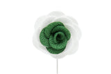 Alexandria White/Green Flower Lapel Pin (S/S 2015)