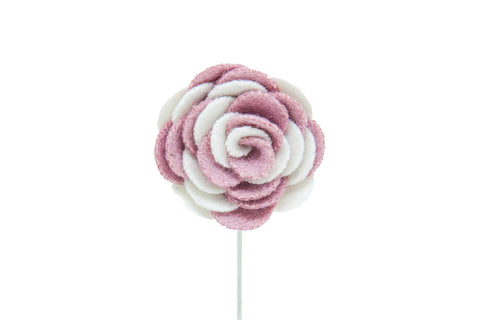 Ashley White/Pink Flower Lapel Pin (S/S 2015)