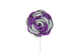 Ashley Grey/Purple Flower Lapel Pin (S/S 2015)