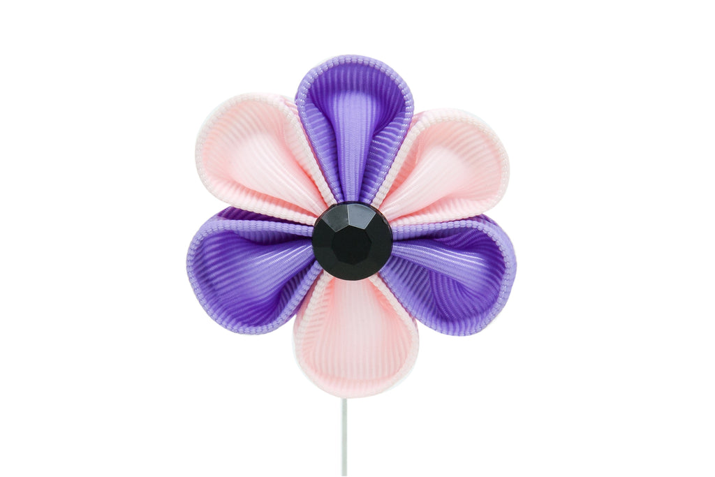 Stephanie Pink/Purple Flower Lapel Pin (S/S 2015)
