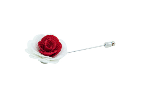 Alexandria White/Red Flower Lapel Pin (S/S 2015)