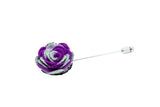 Ashley Grey/Purple Flower Lapel Pin (S/S 2015)