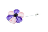 Stephanie Pink/Purple Flower Lapel Pin (S/S 2015)