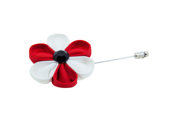 Stephanie White/Red Flower Lapel Pin (S/S 2015)